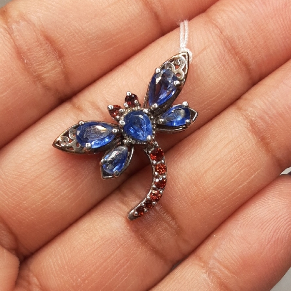925 Kyanite Dragonfly Slide Pendant.